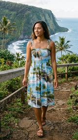 Paradise Island Surf Women's Hawaiian Smocked Dress