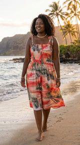 Paradise Island Surf Women's Hawaiian Smocked Dress