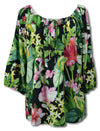 Parakeet in Lush Garden Womens Peasant Blouse