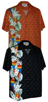 Parrot Plumeria Panel Men's Shirt
