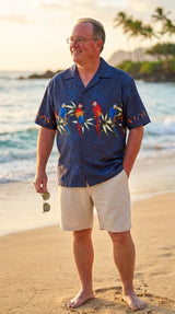 Parrots Bamboo Chest Band Men's Cotton — Men's Cotton Shirts — Pacific Legend