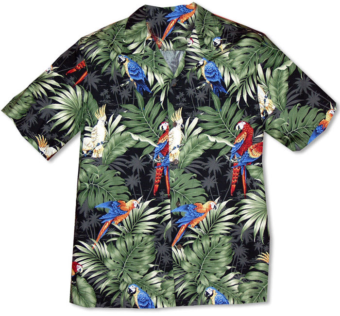 Parrots Monstera boy's cotton shirt