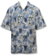 Petro Tapa Ancient Petroglyphs Men's Cotton Aloha Shirt