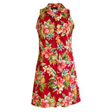 Pineapple Hibiscus Button Down Shirt Dress