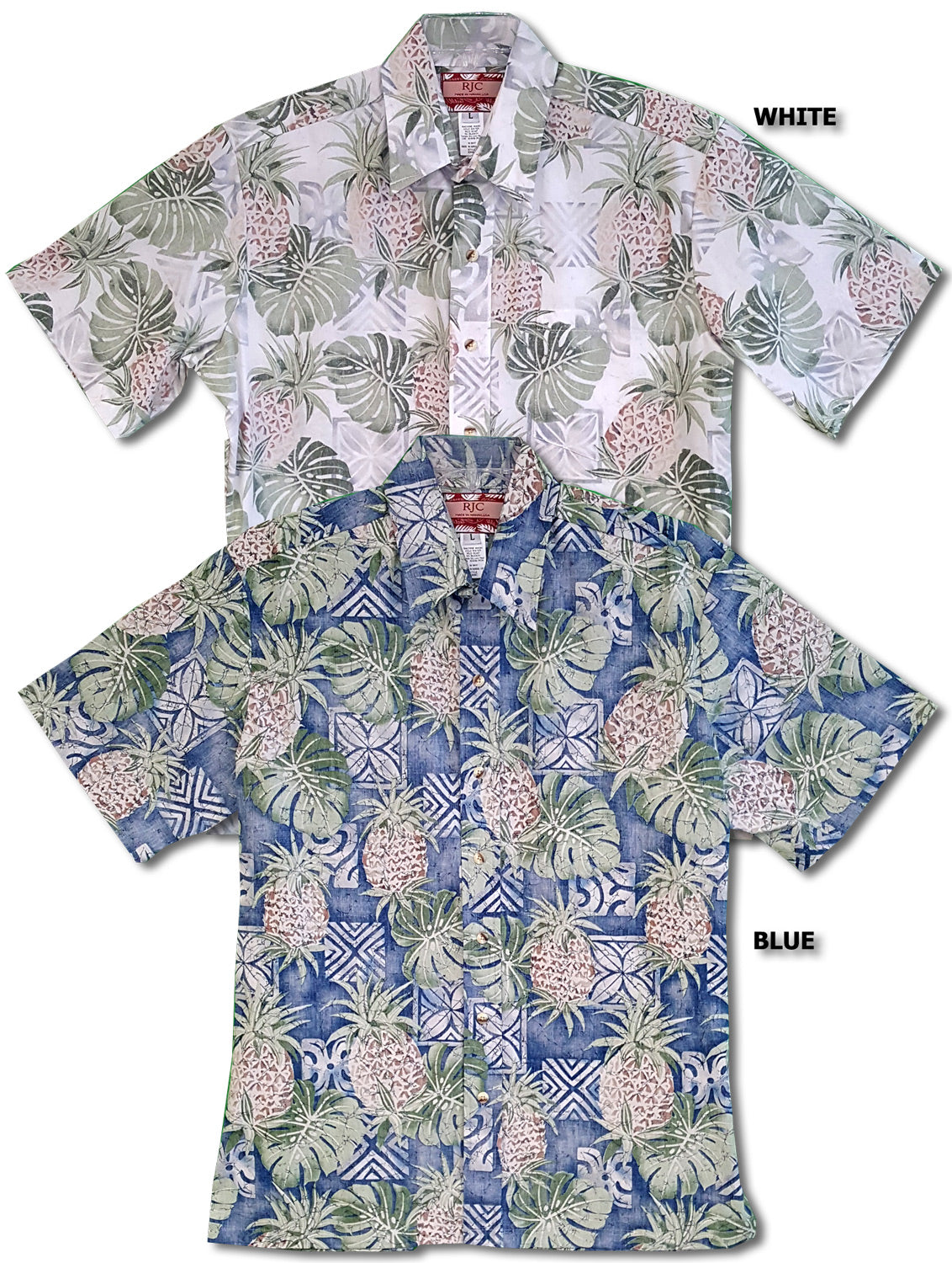 Pineapple Monstera Businessman's Reverse Aloha Shirt