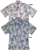 Pineapple Monstera Businessman's Reverse Aloha Shirt