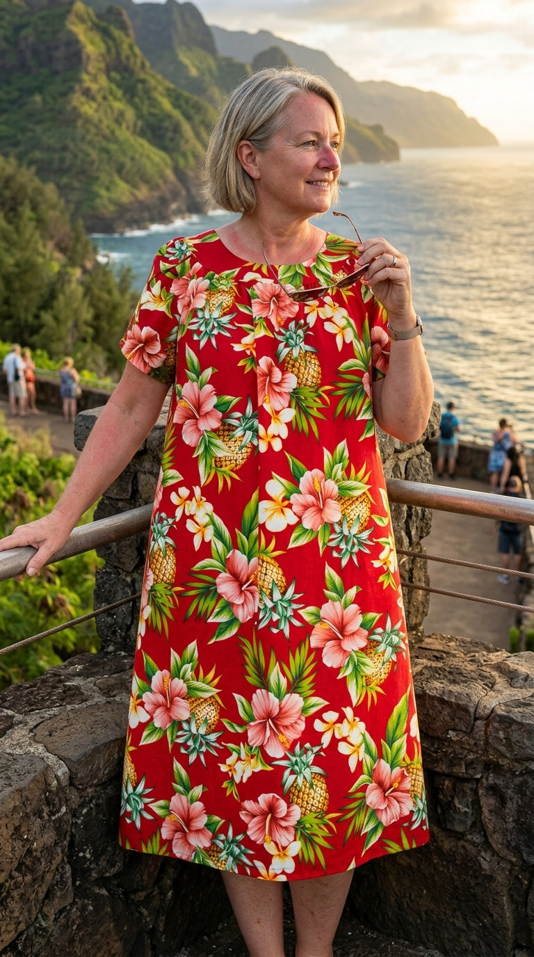 Pineapple Hibiscus Muumuu Dress — Women's Muumuu Dresses — RJC (view 12)