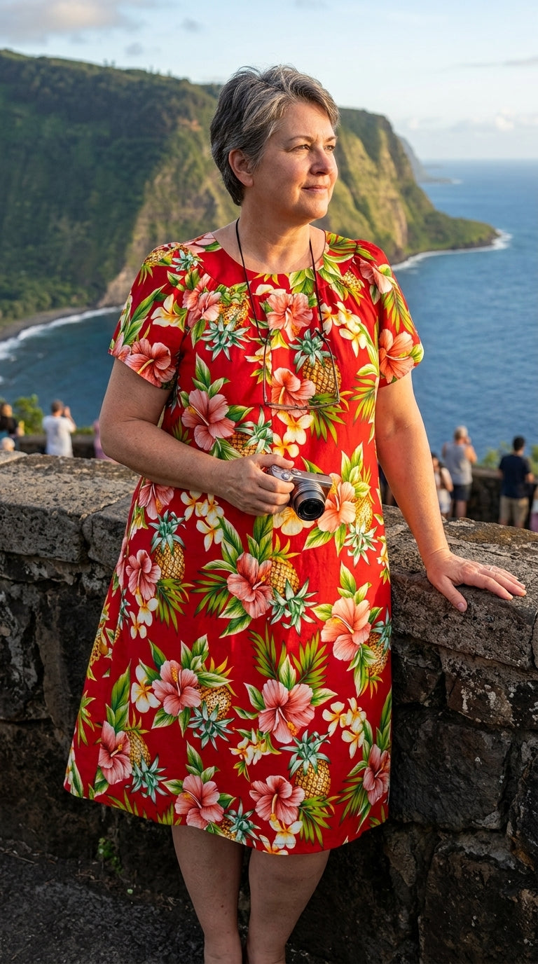 Pineapple Hibiscus Muumuu Dress — Women's Muumuu Dresses — RJC