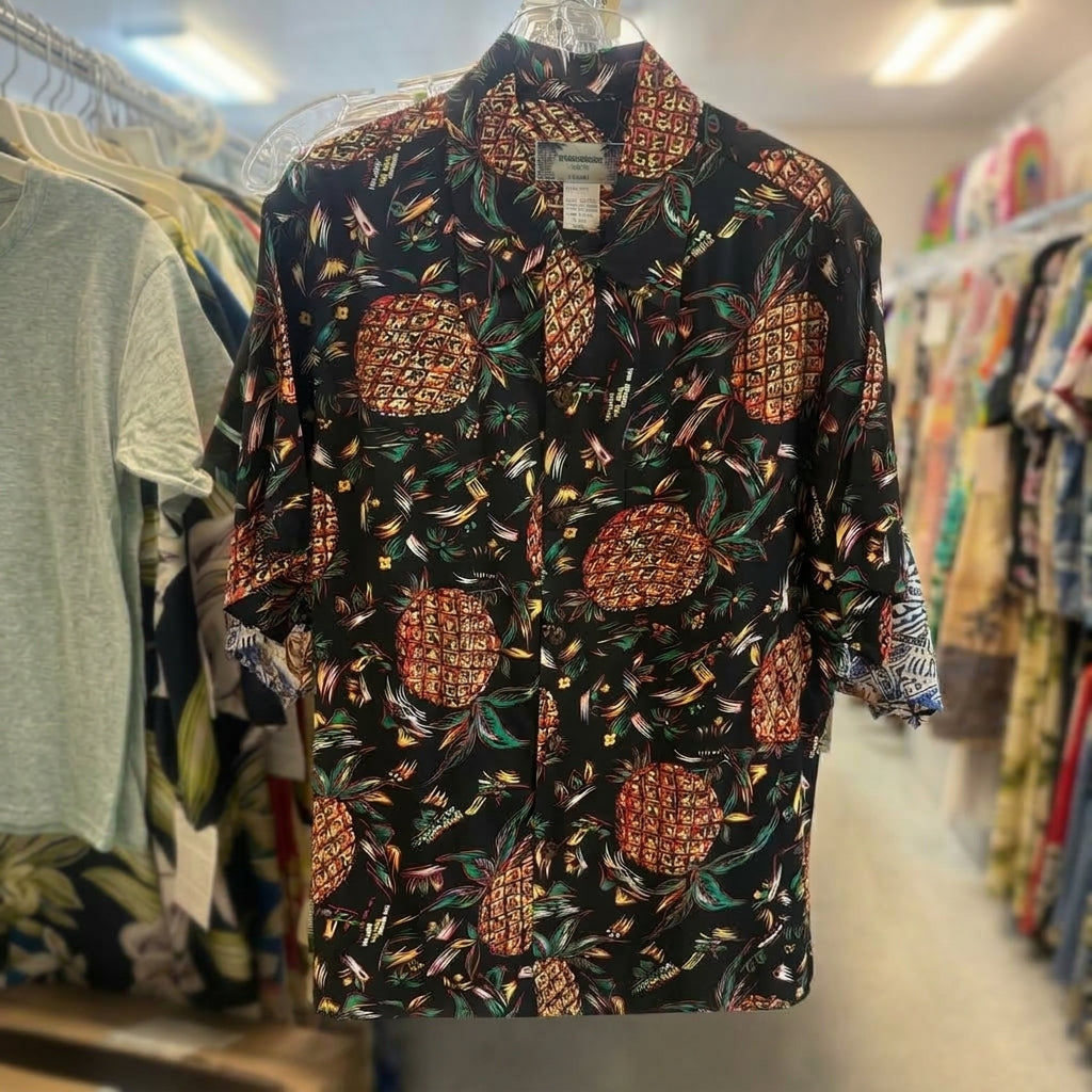 Pineapples Men's Original Vintage Kamehameha — Men's Rayon Shirts — RJC