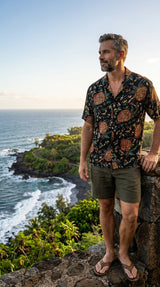 Pineapples Men's Original Vintage Kamehameha — Men's Rayon Shirts — RJC