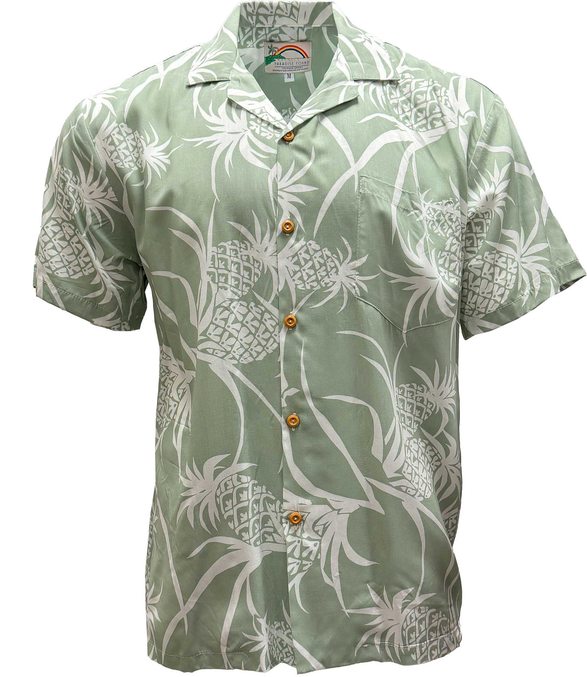 Men's Pineapple Luau, Wood Buttons, Luau, Dinner, Vacation, Aloha Friday, Made in Hawaii, Fabric: 100% Rayon, Fits: Larger Than Expected