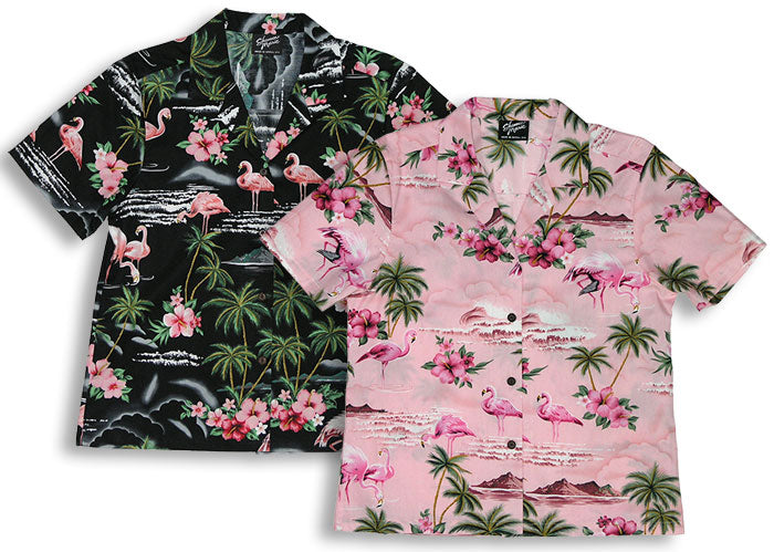 Pink Flamingo Hibiscus Women's Camp