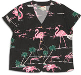 Pink Flamingo Lagoon Collarless Blouse