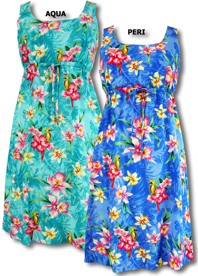 Orchid Parrot empire tie front dress