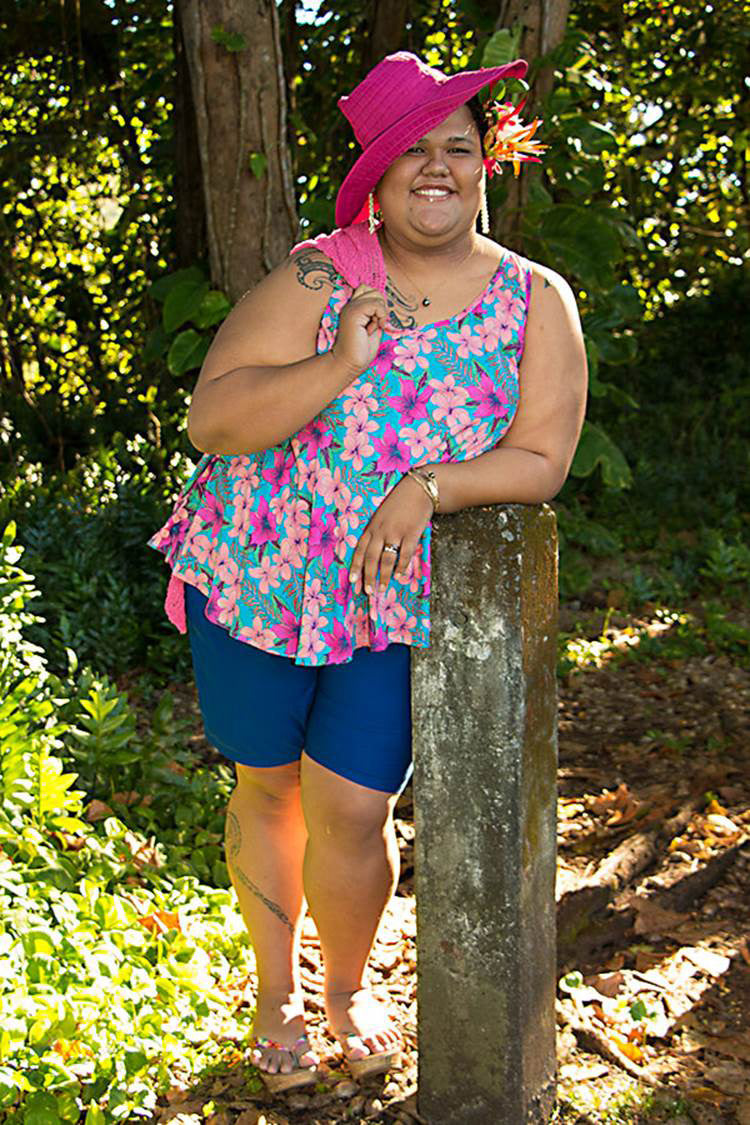Rainbow Pink Plumeria Swing Tank Top