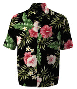 Pink Red Hibiscus Men's Rayon Aloha Shirt