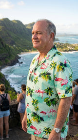 Pink Flamingo Paradise Men's Shirt