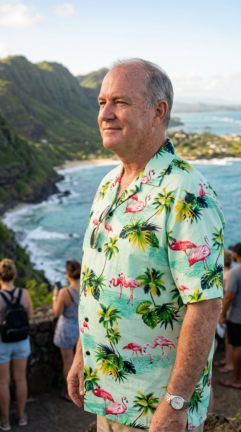 Pink Flamingo Paradise Men's Shirt