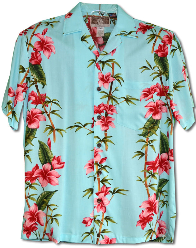 Plumeria Bamboo Panel men's kalaheo rayon