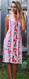 Plumeria Bamboo Panel Smocked Tube Dress