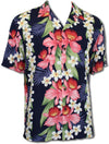 Plumeria Orchid Panel men's Hawaiian shirt
