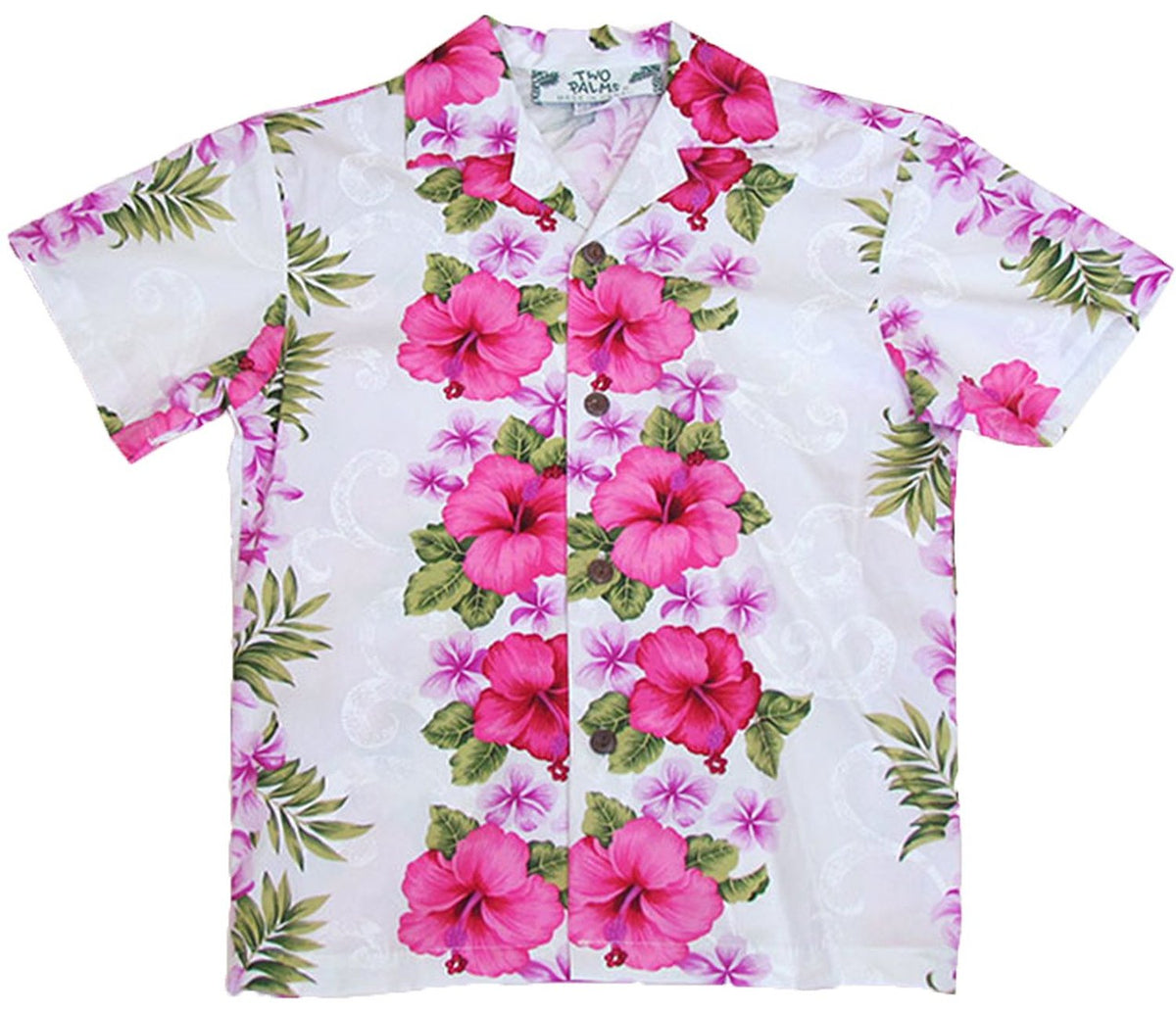 Plumeria Panel Boy's Cotton Shirt