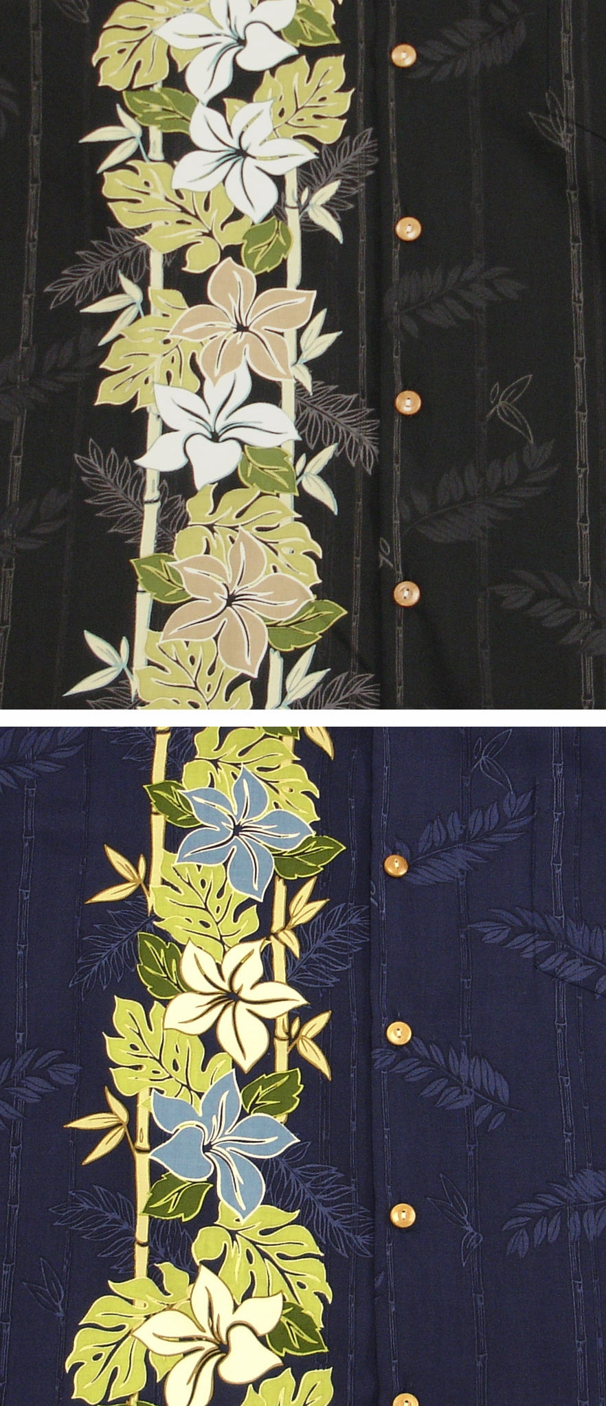 Plumeria Panel Panel Long Sleeve Shirt