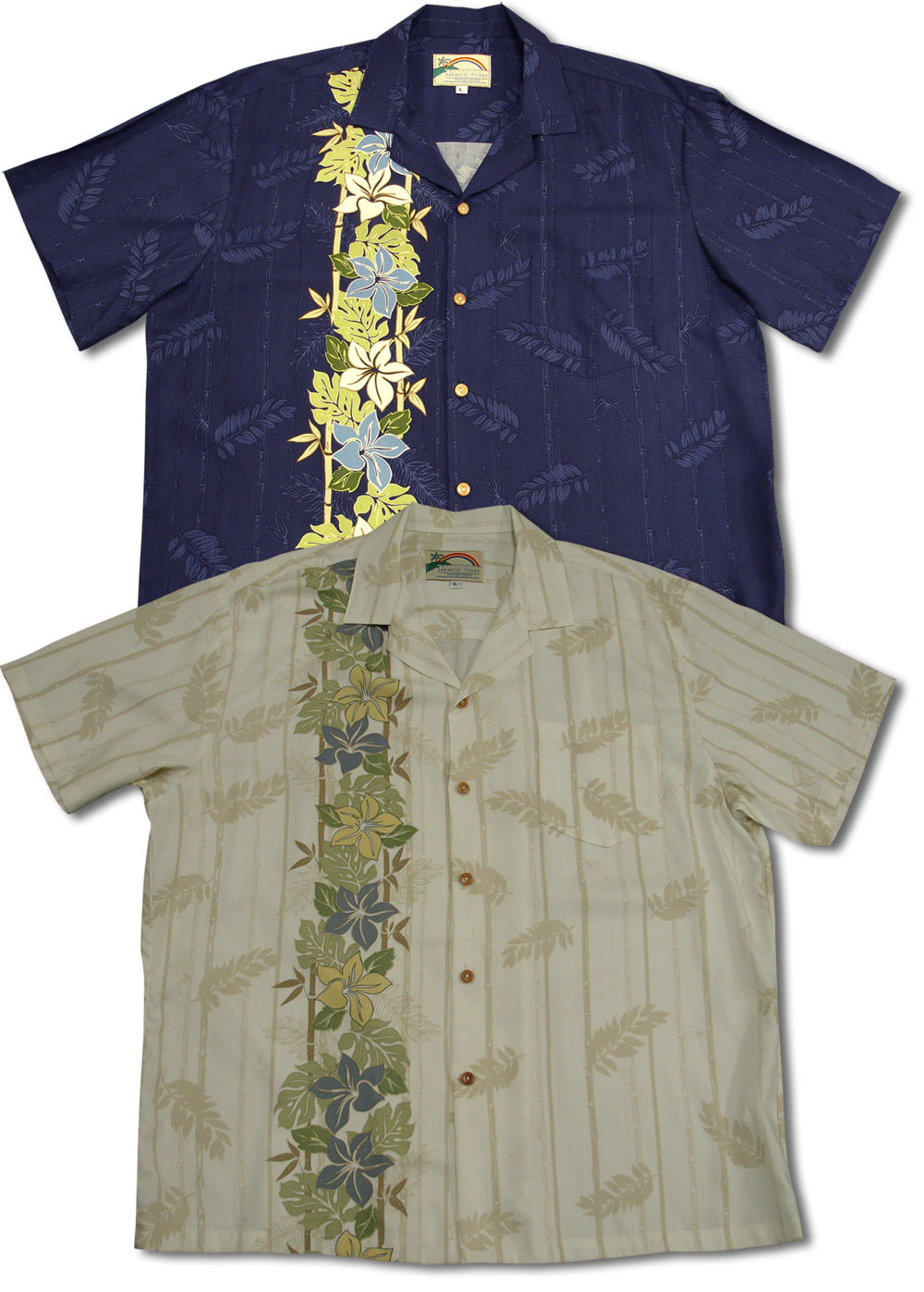 Plumeria Panel Men's Rayon Shirt