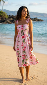 Plumeria Bamboo Panel Smocked Tube Dress — Women's Sun Dresses — MauiShirts (view 7)