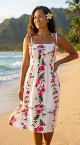 Plumeria Bamboo Panel Smocked Tube Dress — Women's Sun Dresses — MauiShirts (view 10)