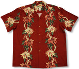 Poinsettia Panel Men's Christmas Shirt
