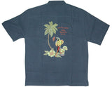 Polly Knows Best Men's Luau Embroidered Silk Shirt