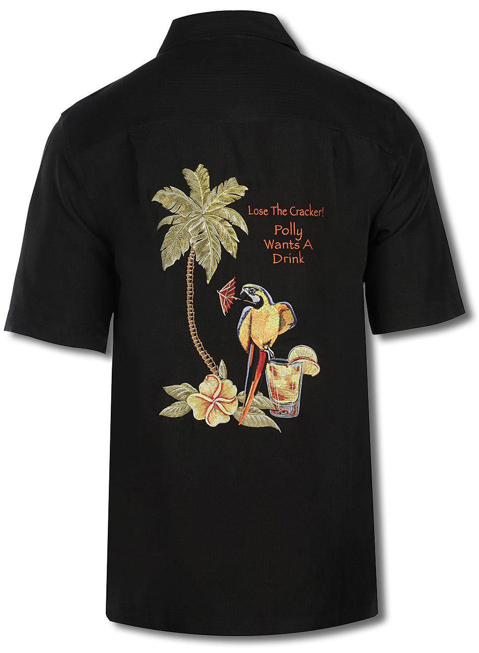 Polly Wants a Drink Men's Embroidered Shirt