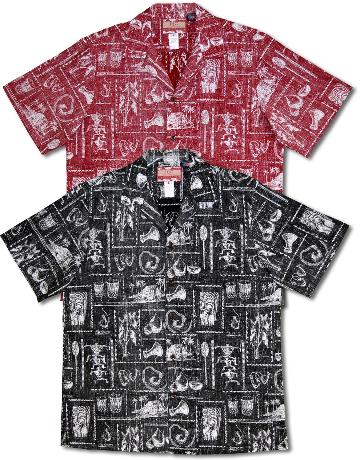 Polynesian Woodcut Symbols Mens Shirt
