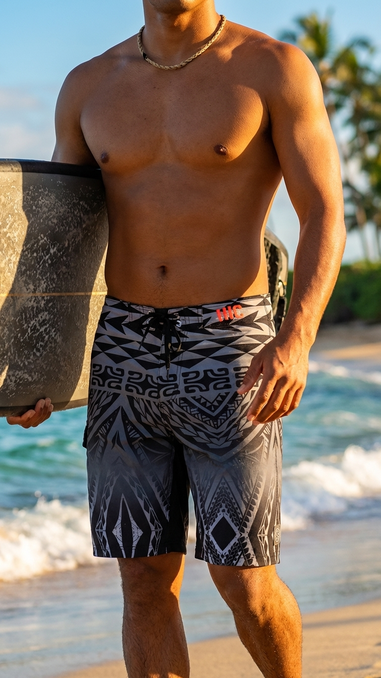 20"-23.5" HIC Kona Tiki Quick Dry Board Shorts — Boardshorts — HIC (view 7)