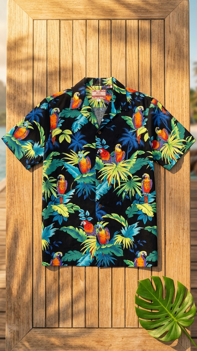 Jungle Parrot Men's Shirt — Men's Cotton Shirts — RJC (view 5)