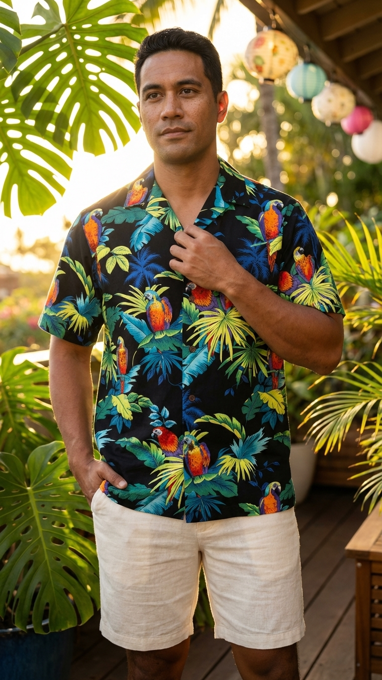Jungle Parrot Men's Shirt — Men's Cotton Shirts — RJC