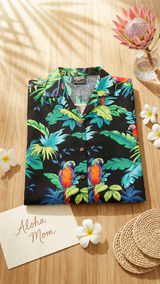 Jungle Parrot Women's Hawaiian Camp Shirt — Womens Cotton Shirts — RJC