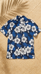 White Hibiscus Fern Women's Hawaiian Camp Shirt — Womens Cotton Shirts — RJC
