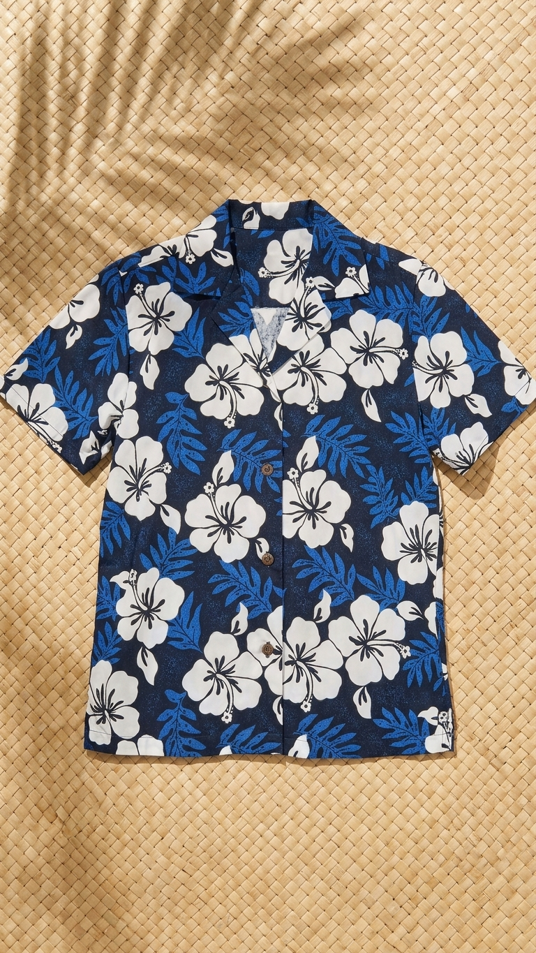 White Hibiscus Fern Women's Hawaiian Camp Shirt — Womens Cotton Shirts — RJC