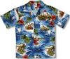Red Hibiscus Island boy's shirt