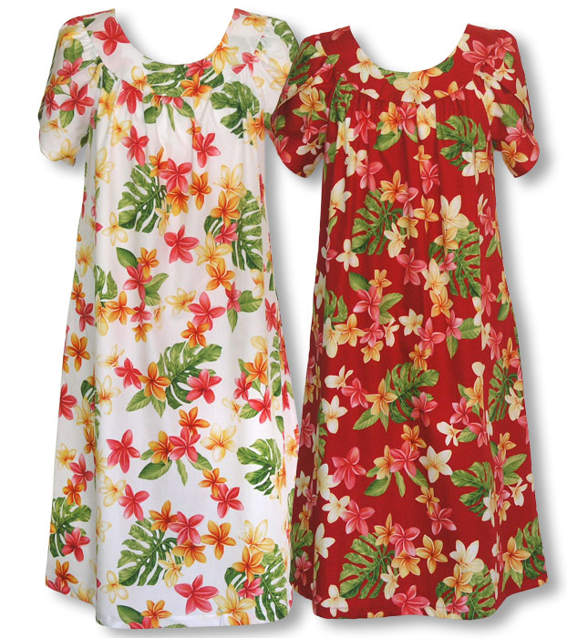 Colorful Plumeria Muumuu Dress