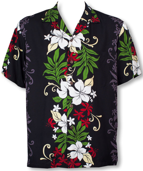 Rene Hibiscus Panel men's Hawaiian shirt