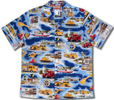 Hawaii Fire Fighter Trucks Men's Aloha Shirt