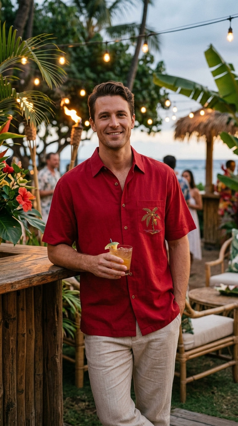 Santa in Paradise Embroidery with Pocket
