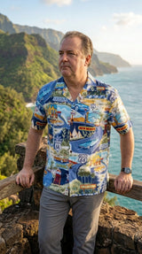 Route 66 Travel States Men's Shirt — Men's Cotton Shirts — Pacific Legend (view 7)
