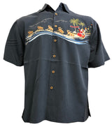 Santa's Landing at the Beach Embroidered Shirt