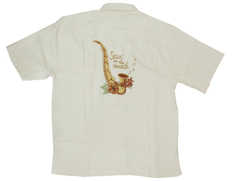 Sax (Saxophone) On The Beach Men's Luau Embroidered