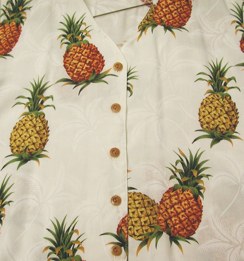 CLOSEOUT Scenic Pineapple Collarless Blouse