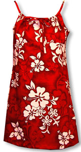 Shadow White Hibicus Girl's Sundress